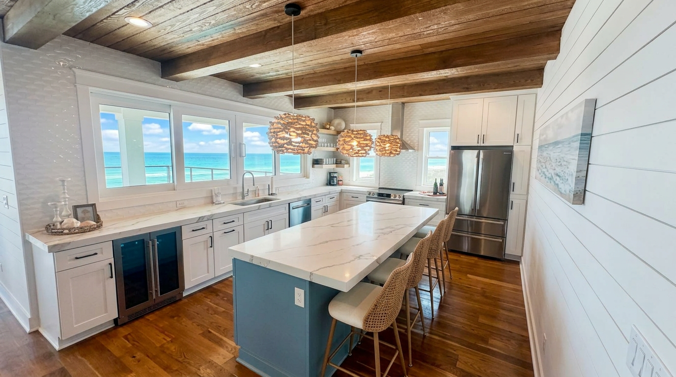 Pristine coastal kitchen